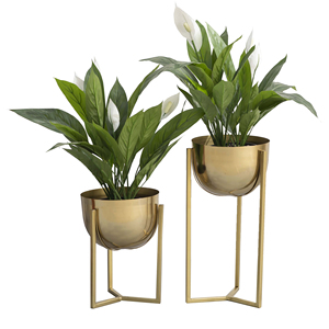 Maceta de metal personalizada con soporte Juego de 2 para sala de estar balcón Interior Exterior jardín decorativo Fabricante - Product Image 6