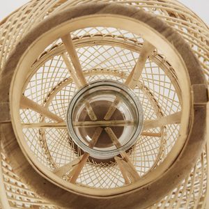 Portavelas para interiores y exteriores, farol de bambú natural tejido a mano ecológico, farol bohemio para decoración de velas - Product Image 3