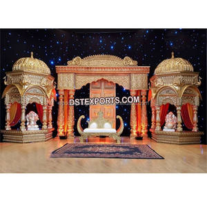 Corona de boda para escenario, decoración de escenario de estilo italiano de California, escenario antiguo dorado, temática exclusiva antigua - Product Image 2