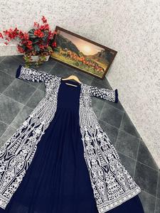 Robe GEORGETTE à manches longues avec volants,, nouveau DESIGN dernier cri, avec broderie hevy - Product Image 2