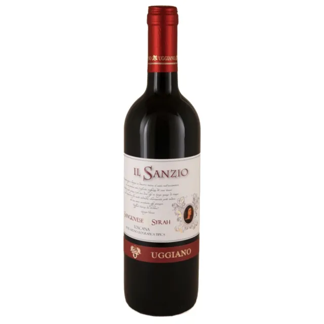 TOSCANA italiana de vino de calidad superior, I.G.T. SANGIOVESE-SYRAH-Vino tinto, IL sancio