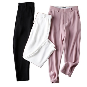 Pantalones de algodón lisos personalizados para mujer, 2022 - Product Image 1