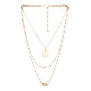 3 unids/set Punk múltiples capas de Color oro serpiente collar de gargantilla de cadena de bola pequeña de Metal cuadrado colgante de joyas de collares - Product Image 1