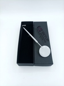 Alta calidad nuevo recubrimiento en polvo gris claro extensión de pestañas de acero inoxidable círculo diseño espejo logotipo personalizado instrumentos de belleza - Product Image 5