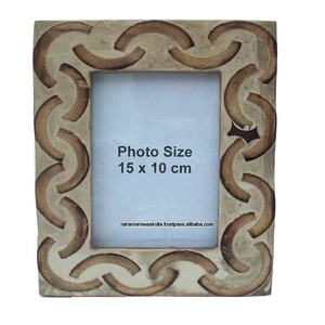 Marco de fotos de madera decorativo con patrón marrón en forma de Rectangular para mesa superior - Product Image 1