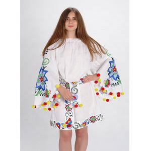 Newest Wings of <b>Summer</b> Rainbow Embroidered Floral Wedding <b>dress</b> boho <b>sleeve</b> Butterfly Floral Festival Pom Pom Tunic - Product Image 1