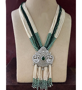 Ensemble de collier en perles d'onyx vert de style princesse, bijoux d'imitation pour la fête des filles - Product Image 5