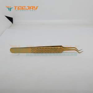 Pincettes professionnelles pour Extension de cils, en titane or V, outils de maquillage, instrument, fait main, pour levage de faux cils, pièces - Product Image 4