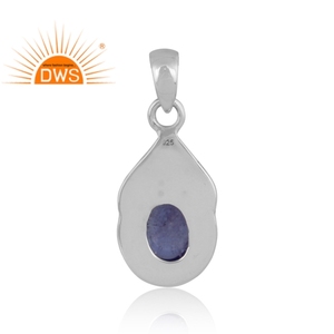 Pendentif en argent sterling 925 oxydé avec pierre précieuse naturelle Tanzanite, bijou pour femme, cadeau pour elle, design personnalisé - Product Image 4