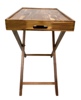 Plateau TV en bois d'acacia, table d'appoint amovible, bureau pour ordinateur portable avec sac de rangement, table de canapé, facile à assembler, respectueux de l'environnement