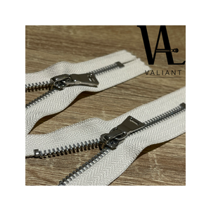VALIANT VAL-M5-021 # 5 Fermetures éclair auto-bloquantes en métal argenté brillant avec tirette trapézoïdale pour sacs de vêtements, vente en gros usine - Product Image 2