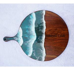 Planche à fromage personnalisée avec motif vague océanique, planche cadeau, art en époxy, planche à découper, vaisselle, maison et cuisine, plateau de restaurant - Product Image 6