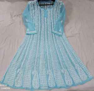 Hermoso diseño en Anarkali estampado de tela con hilo grueso bordado-2019 - Product Image 2