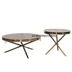 New Arrive High Quality Table Set Shiny Polished Gold Plated Legs For Home Living Room Furniture Coffee Table