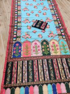 Saree de seda del Sur para mujer, ropa de fiesta india, boda, último diseñador, banarasi, algodón, con blusa - Product Image 2