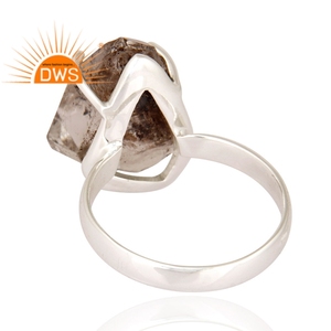 Anillo de cóctel de diamantes Herkimer, joyería de plata de ley 925 de alta calidad - Product Image 3