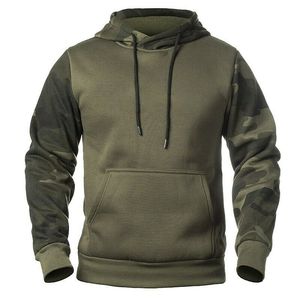 Jersey verde polar con capucha sudadera Chaqueta Hombres Sudadera al aire libre manga larga bolsillo canguro en la parte delantera - Product Image 1