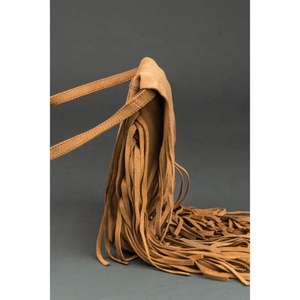 2024 véritable daim cuir Hobo frange sac personnalisé haut de gamme concepteur grand violet vache cuir luxe sac à main pour femmes sacs à main - Product Image 4