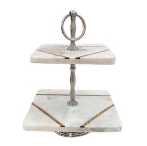 จานหินหินอ่อนและอลูมิเนียม2ชั้นทันสมัยอุปกรณ์ในครัวอุปกรณ์ทำเค้กตกแต่งเค้ก - Product Image 1