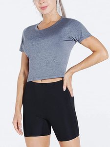 High Quality 100% Cotton Custom Printing Loose Fit <b>Crop</b> Tee Plain Solid Color Cropped Cotton Jersey Half Sleeves Tank <b>Top</b> Women - Product Image 6