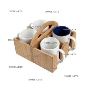 Latest Design Wood 4 <b>Mugs</b> <b>Holder</b> Premium Quality Customized Size <b>Mug</b> Glass <b>Holder</b> For Wholesale Supplier - Product Image 1
