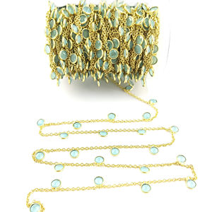 Cadena de bisel elegante de latón facetado de cuarzo ahumado redondo de 4mm para fabricación de joyas para collares y pulseras - Product Image 5