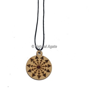 Pendentifs de bijoux de mode taille personnalisée couleur pendentifs en bois gravés assortis-agate naturelle - Product Image 3