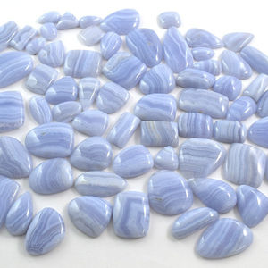 Cabujón de ágata de encaje azul natural para la fabricación de joyas, piedras preciosas de origen ético, energía espiritual, vibraciones positivas - Product Image 1