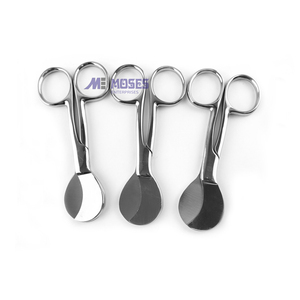 กรรไกรตัดสายสะดือแบบแมนนวลนำกลับมาใช้ใหม่ได้4 "ใบมีดคมสำหรับการผ่าตัดทางนรีเวชแบบกว้างโค้งแบนเรียบ - Product Image 2