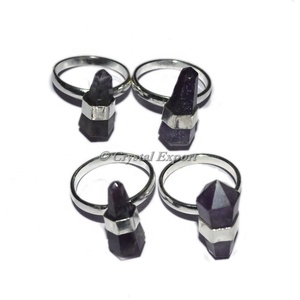 Gemstone Double Terminated Amethyst <b>Ring</b> - Product Image 1