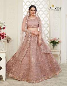 تصميم زفاف Panjabi, مصمم باللون الوردي الفاتح <span class=keywords><strong>lehenga</strong></span> كندا للبيع عبر الإنترنت/الثقيلة <span class=keywords><strong>lacha</strong></span> <span class=keywords><strong>lehenga</strong></span> نمط كولي - Product Image 5