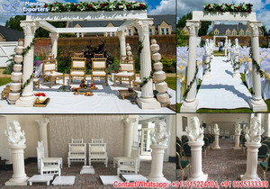 Impresionante Mandap de Boda Dev Pillar, Mandap de Boda Maharani India, Decoración de Mandaps Devdas, Mandap de Fibra para Bodas del Sur de Asia, EE. UU. - Product Image 5