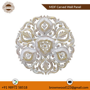 Panel de decoración de pared tallado a mano de MDF de alta calidad, pared redonda de madera de Mandala para decoración del hogar, última llegada del fabricante indio - Product Image 5