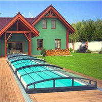 Low Line Außen pool Kuppel Glas Schwimm zelte mobile Wintergarten Wintergarten versenkbare Dach häuser Haus Terrassen abdeckungen