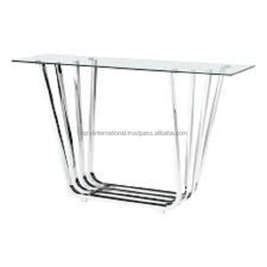 Mesa de consola de acero inoxidable niquelada mesas de consola elegantes - Product Image 3