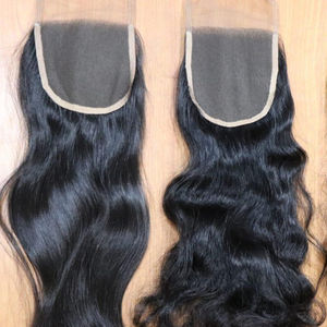 Grade 10A Naturel Vierge Temple Cheveux Fermeture Vague Profonde et Lâche Styles HD Dentelle Fermeture à Chennai - Product Image 1