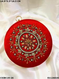 Handmade Designer Silk <b>Bridal</b> <b>Box</b> Clutch Purse for Ladies Evening Wedding Party Bag Handcrafted by Craftsmen - Product Image 2