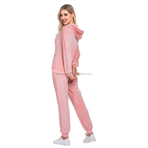 Ensemble de survêtement en velours uni pour femme - Product Image 6