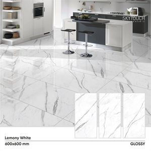 กระเบื้องเซรามิก skytouch ดีไซน์หรูหรากระเบื้องพอร์ซเลนขัดสีขาว600x600จากผู้ผลิตชั้นนำ - Product Image 2