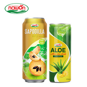 Nawon Sapodilla Juice Drink 500ml With Pulp Aloe Vera Pineapple 250ml Can - Product Image 1