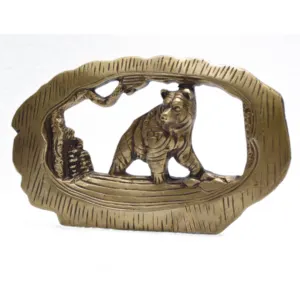 Urso de bronze no quadro para o tampo da mesa ou Home Decor personalizar a escultura animal do tampo da tabela para a decoração do artigo do presente