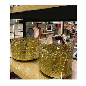 Bol de service décoratif en acier inoxydable poli de couleur or, design islamique, écologique, pour la vaisselle de restaurant - Product Image 1