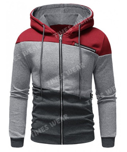 Sweat à capuche pour hommes, Design personnalisé, haute qualité, fermeture éclair, panneau avec cordon - Product Image 2