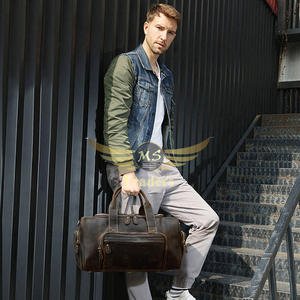 16 pouces de haute qualité marron sac à bagages en cuir PU sac de voyage 2023 plus récent sac de sport de grande capacité - Product Image 6