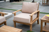 Meilleur Fauteuil d'extérieur minimaliste en bois avec coussin pour hôtel et appartement