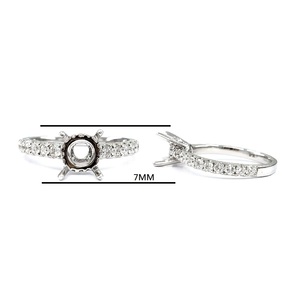 Nouvelle arrivée bague de mariage en diamant pur diamant 18 carats or blanc massif VS diamant bijoux fins semi-monture bague de fiançailles pour les femmes - Product Image 2