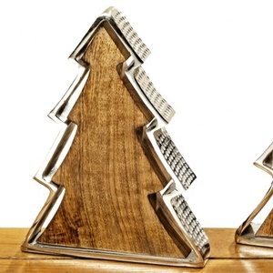 ไม้ธรรมชาติและโลหะคริสต์มาสโต๊ะท็อปส์ซูต้นไม้และสำหรับตกแต่งบ้าน - Product Image 1