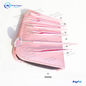 Pince à épiler Wish Super Industry en acier inoxydable de précision, antistatique, durable, pointe lisse/dentelée, 5 couleurs pour cils - Product Image 2