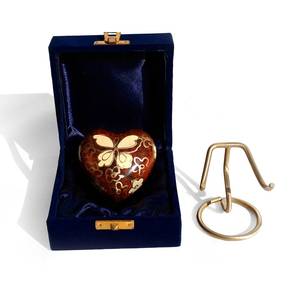 Golden Butterfly Small Heart <b>Keepsake</b> Urn For <b>Ashes</b> Funeral Supplies and Brass Cremation Urns for Pet Use Urn - Product Image 2