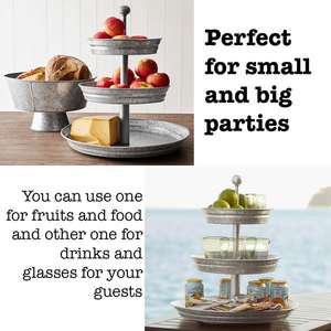 Soporte de pastel galvanizado grande de 3 capas en metal con diseño de forma redonda perfecto para vajilla de hotel accesorio elegante para servir - Product Image 4